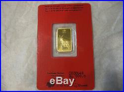 5 Gram Pamp Suisse 2015 Year of the Goat Gold Bar Sealed #C000648