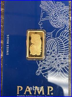 5 Gram Pure Gold Bar Pamp Suisse Fortuna Veriscan -assay
