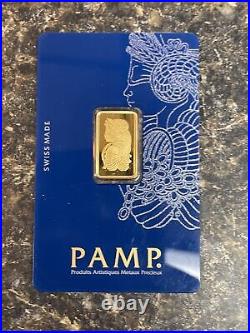 5 Gram Pure Gold Bar Pamp Suisse Fortuna Veriscan -assay