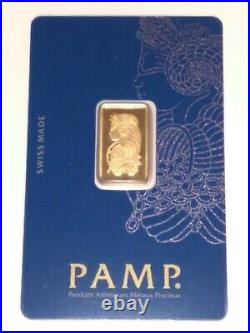 5 Grams Pamp Suisse Gold Bar Sealed in Protected Hard Card From Assayer
