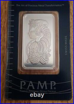 5 Stunning 1oz Silver Suisse Pamp Lady Fortuna Bars Consecutive Serial #'s