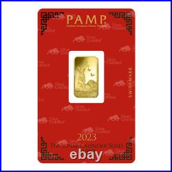 5 gram 2023 Lunar Year of the Rabbit Gold Bar PAMP Suisse