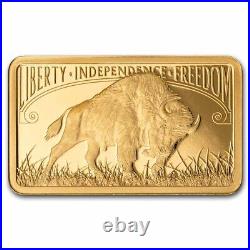 5 gram Gold Bar PAMP America The Free Buffalo