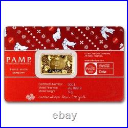 5 gram Gold Bar PAMP Coca-Cola Polar Bear