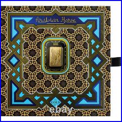 5 gram Gold Bar PAMP Suisse Arabian Horse 999.9 Fine in Assay with Pendant Frame