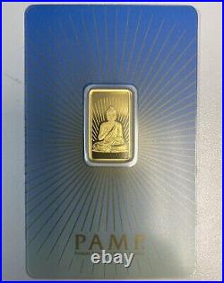 5 gram Gold Bar PAMP Suisse BUDDHA 999.9 Fine in Sealed Assay
