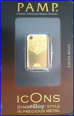 5 gram Gold Bar PAMP Suisse Chantilly Lace. 9999 Fine