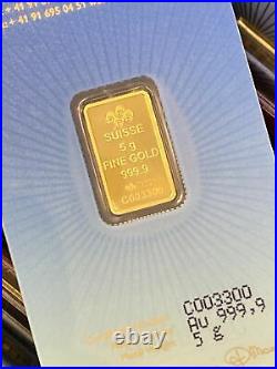 5 gram Gold Bar PAMP Suisse Faith Religious Cross Gold Sealed Assay RARE