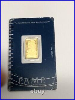 5 gram Gold Bar PAMP Suisse Fortuna 999.9 Fine Sealed 924726 (GS)