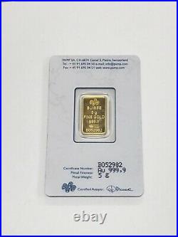 5 gram Gold Bar PAMP Suisse Fortuna 999.9 Fine Sealed B052982 (GS)