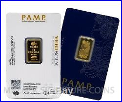 5 gram Gold Bar PAMP Suisse, Fortuna 999.9 Fine in Sealed Assay veriscan