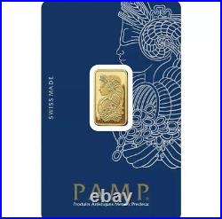 5 gram Gold Bar PAMP Suisse Lady Fortuna 999.9 Fine in Sealed Assay