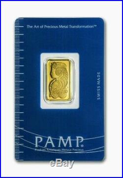 5 gram Gold Bar PAMP Suisse Lady Fortuna (In Assay) Old Style Card. Limit 2