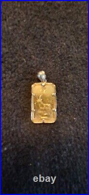 5 gram Gold Bar PAMP Suisse Lunar Year of the Goat In 14k Pendent