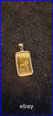 5 gram Gold Bar PAMP Suisse Lunar Year of the Goat In 14k Pendent