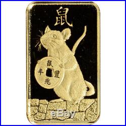 5 gram Gold Bar PAMP Suisse Lunar Year of the Rat 999.9 Fine in Assay