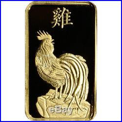 5 gram Gold Bar PAMP Suisse Lunar Year of the Rooster 999.9 Fine in Assay