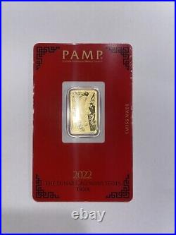 5 gram Gold Bar PAMP Suisse Tiger 999.9 Fine Gold
