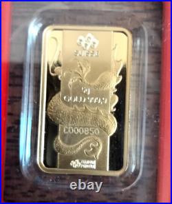 5 gram Gold Bar PAMP Suisse Year of the Dragon 2012 #850