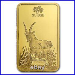 5 gram Gold Bar PAMP Suisse Year of the Goat (In Assay)