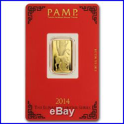 5 gram Gold Bar PAMP Suisse Year of the Horse (In Assay) SKU #80094