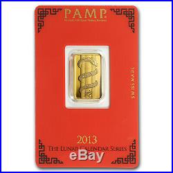 5 gram Gold Bar PAMP Suisse Year of the Snake (In Assay) SKU #88073