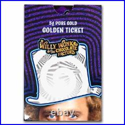 5 gram Gold Bar PAMP Willy Wonka Golden Ticket