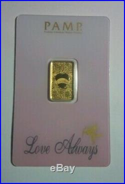 5 gram Gold bar PAMP SUISSE Love Always 999.9 Fine