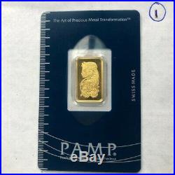 5 gram Pamp Suisse GOLD bar Assay Card Gold Dream