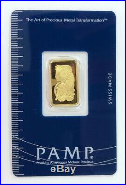 5 gram Pamp Suisse Gold Bar. 9999 Fine (In Assay)