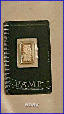 5 gram Platinum Bar PAMP Suisse Lady Fortuna Platinum. 9995 Fine In Assay Sealed