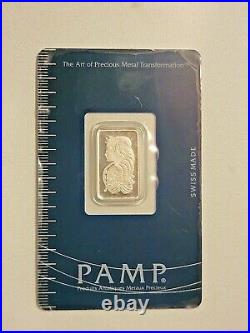 5 gram Platinum Bar PAMP Suisse Lady Fortuna Platinum. 9995 Fine In Assay Sealed