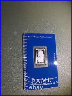 5 gram Platinum Bar PAMP Suisse Lady Fortuna in assay Mint Card