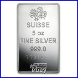 5 oz Silver Bar PAMP Suisse Fortuna In Capsule withAssay IN STOCK
