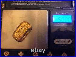 50 Gram Pamp Suisse Gold Bullion Bar with Assay. 9999 Fine Gold (1.608 oz)