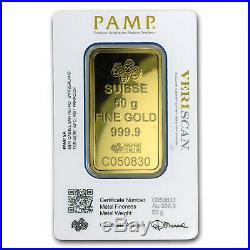 50 gram Gold Bar PAMP Suisse Fortuna Veriscan (In Assay) SKU#98930