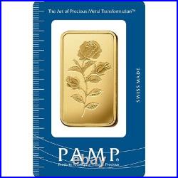 50 gram Gold Bar PAMP Suisse Rosa 999.9 Fine in Sealed Assay