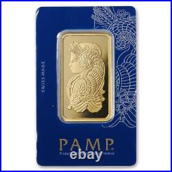 50 gram Gold PAMP Suisse Fortuna Veriscan Bar with Assay Card