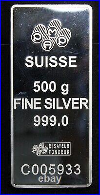 500 Gram Pamp Suisse Silver Bar Hard Case & COA OTQ2088/HNQ
