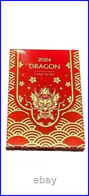 50g Silver Bar Dragon Hologram Lunar Series PAMP 2024 In Pretty Assay