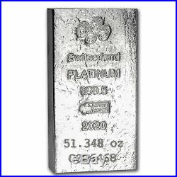 51.348 oz Platinum Bar PAMP Suisse (withAssay) SKU#213608