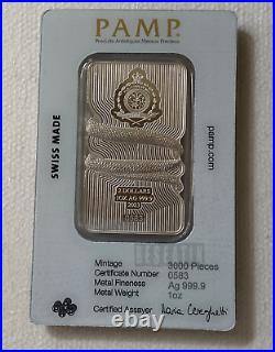 #583 $1 oz PAMP Suisse Silver 2023 Niue Sunbeam Snake Hologram Coin Bar $2 Assay