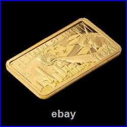 5g America the Free Statue of Liberty. 9999 Fine Gold Minted Bar PAMP Suisse