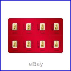 8x1 gram Gold Bar PAMP Suisse Lunar Mouse / Rat Multigram+8 (In Assay)