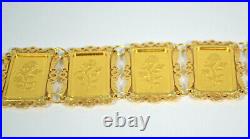 #9376 Credit Suisse Pamp 35 Grams 24K Pure Gold Bar Link Bracelet 21K Filigree
