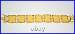 #9376 Credit Suisse Pamp 35 Grams 24K Pure Gold Bar Link Bracelet 21K Filigree