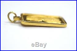 999.9 Fine Gold Pamp Suisse 10 Gram Bar in 14k Yellow Gold Pendant