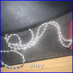 999 Fine Silver Rope Chain Necklace 1 Oz. Pamp Suisse Bar in. 999 Bezel. NICE