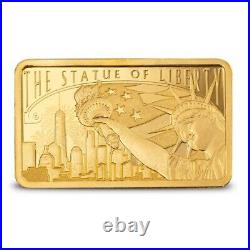 America The Free Statue of Liberty 5 Grams Gold Bar in Assay PAMP Suisse