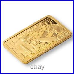 America The Free Statue of Liberty 5 Grams Gold Bar in Assay PAMP Suisse